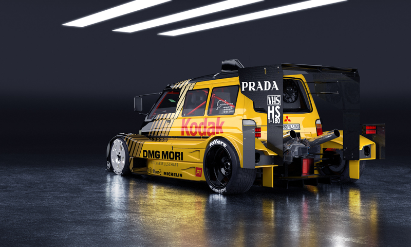 Illustration for article titled This V10 Mitsubishi Delica Was Inspired by VHS Tapes and Lives Inside Your Dreams
